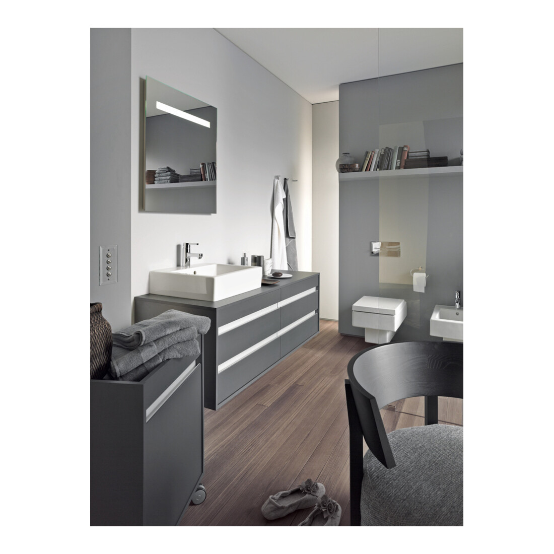 Duravit Aufsatzbecken geschliffen Vero Air 60x47cm, m ÜL, HLB, mit Hahnloch, weiß