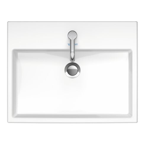 Duravit Aufsatzbecken geschliffen Vero Air 60x47cm, o. ÜL, m HLB, m Hahnloch, weiß