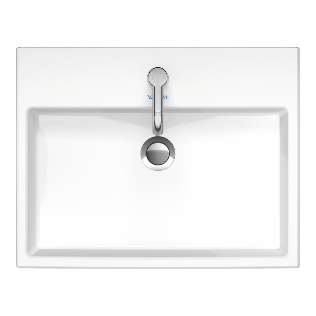 Duravit Aufsatzbecken geschliffen Vero Air 60x47cm, o. ÜL, m HLB, m Hahnloch, weiß