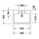 Duravit Aufsatzbecken Vero 59,5x46,5cm, geschli., m HL, ÜL, HLB, we-5
