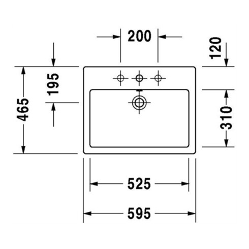 Duravit Vero lavabo à poser 59,5x46,5 cm, fermé, avec trop-plein, blanc