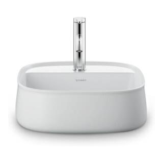 Duravit Aufsatzbecken Zencha 42x42cm, m L, HLB, o Ü, gs, we s-matt