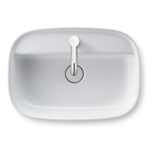 Duravit Aufsatzbecken Zencha 55x39cm, m L, HLB, o Ü, gs, we s-matt