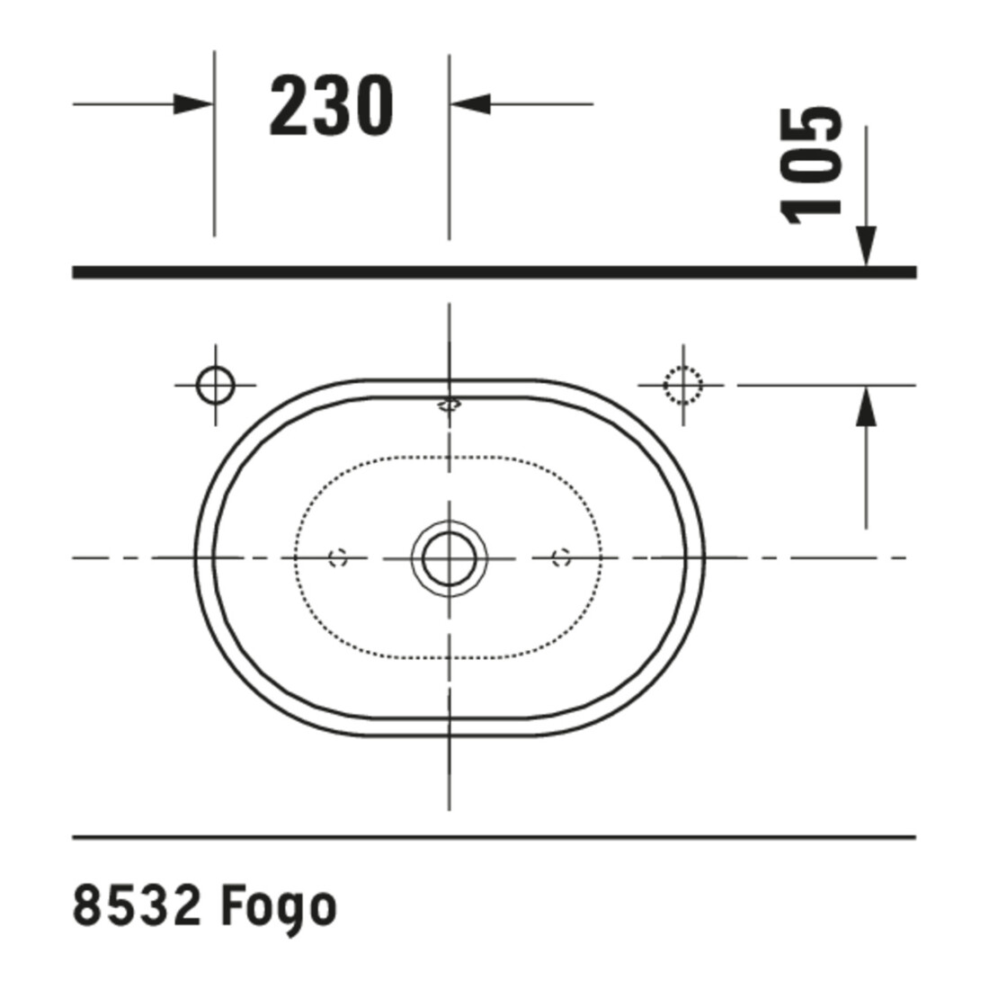 Duravit Aufsatzwaschtisch 49,5x35cm, o. HL, m ÜL, o. HLB, weiß