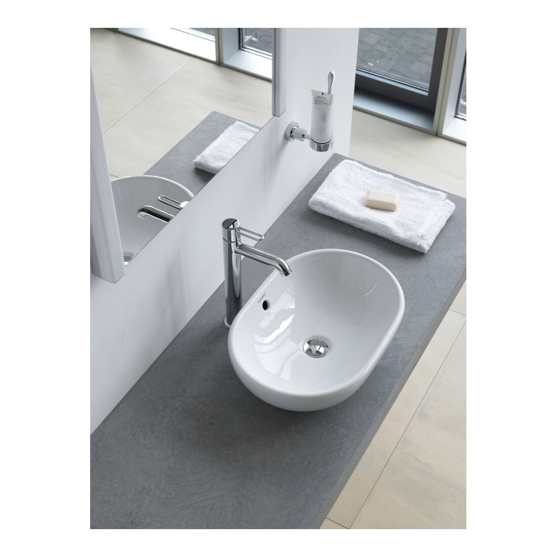 Duravit Aufsatzwaschtisch 49,5x35cm, o. HL, m ÜL, o. HLB, weiß