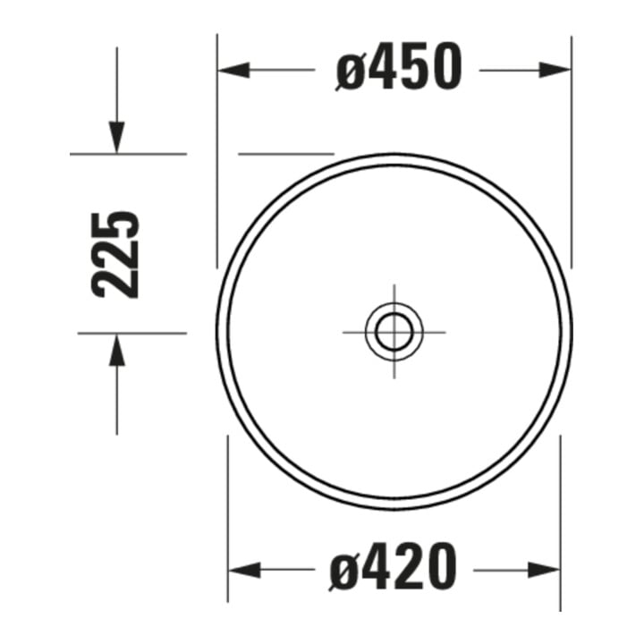 Duravit Aufsatzwaschtisch Balcoon 45x45cm, o. Hahnl., ÜL, weiß Seidenmatt
