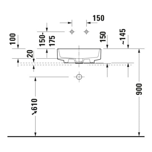 Duravit Aufsatzwaschtisch Balcoon 45x45cm, o. Hahnl., ÜL, weiß Seidenmatt