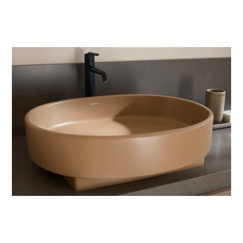Duravit Aufsatzwaschtisch Balcoon 55x45cm, o. Hahnl., ÜL, Clay terra matt