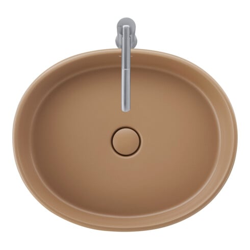 Duravit Aufsatzwaschtisch Balcoon 55x45cm, o. Hahnl., ÜL, Clay terra matt