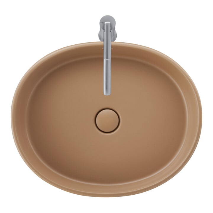 Duravit Aufsatzwaschtisch Balcoon 55x45cm, o. Hahnl., ÜL, Clay terra matt