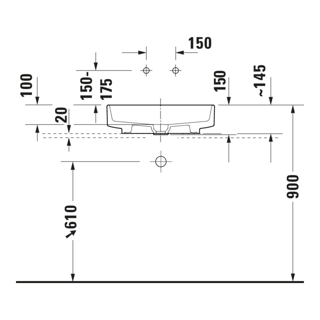 Duravit Aufsatzwaschtisch Balcoon 55x45cm, o. Hahnl., ÜL, weiß Hochglanz