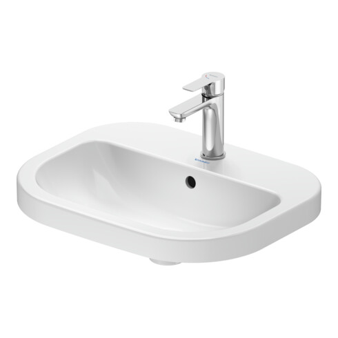 Duravit Aufsatzwaschtisch D-Code 55cm, mit Hahnloch, mit Überlauf, weiß