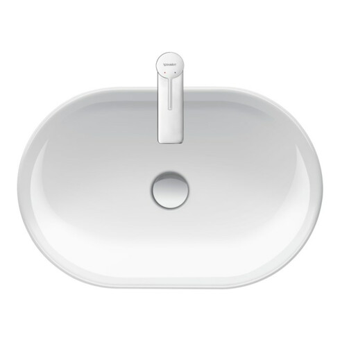 Duravit Aufsatzwaschtisch D-Neo 60x40cm, o. HL, ÜL, Hahnlochbank, weiß