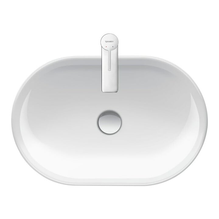 Duravit Aufsatzwaschtisch D-Neo 60x40cm, o. HL, ÜL, Hahnlochbank, weiß