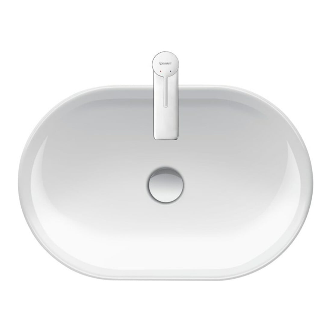 Duravit Aufsatzwaschtisch D-Neo 60x40cm, o. HL, ÜL, Hahnlochbank, weiß