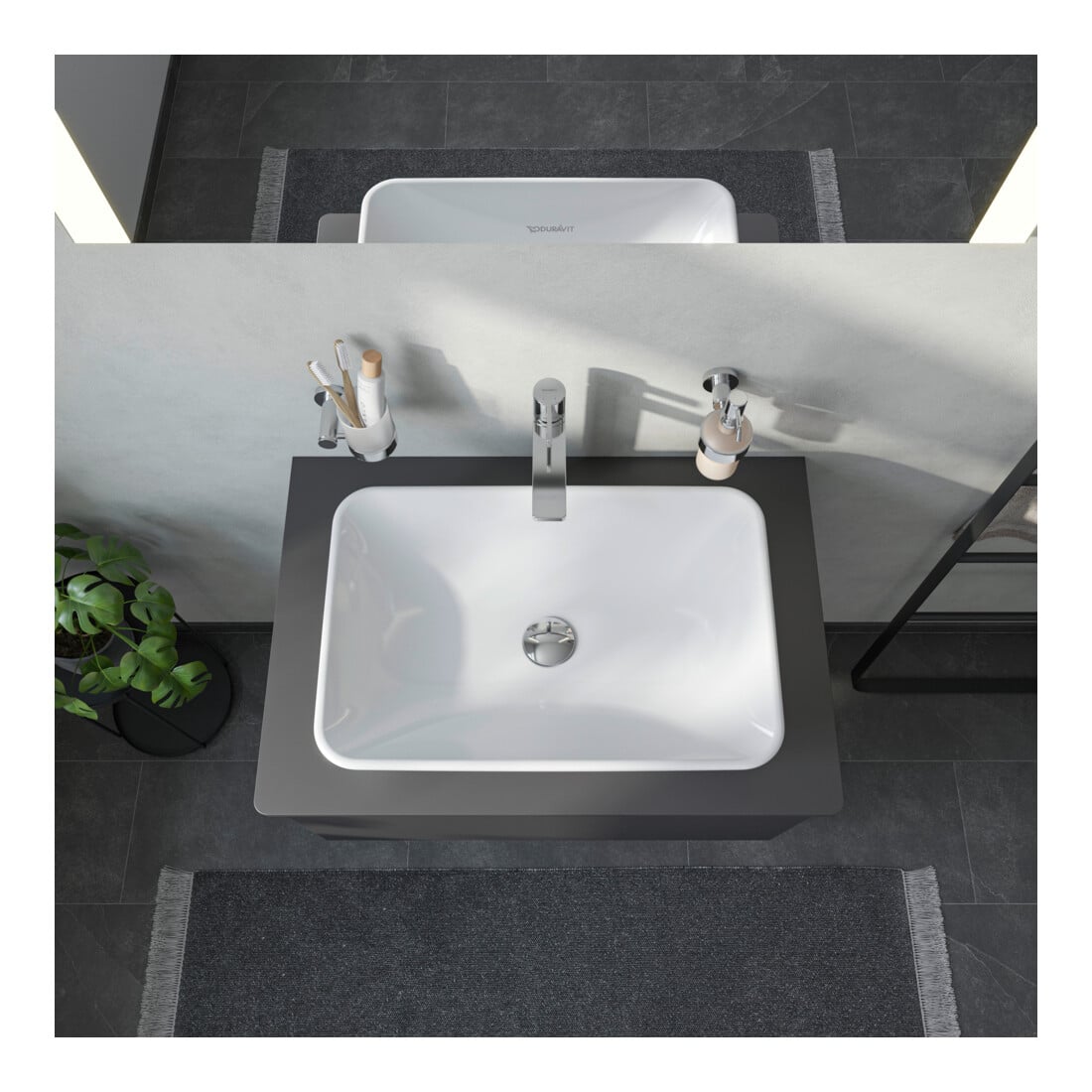 Duravit Aufsatzwaschtisch D-Neo 60x40cm, o. ÜL, ohne Hahnlochbank, weiß