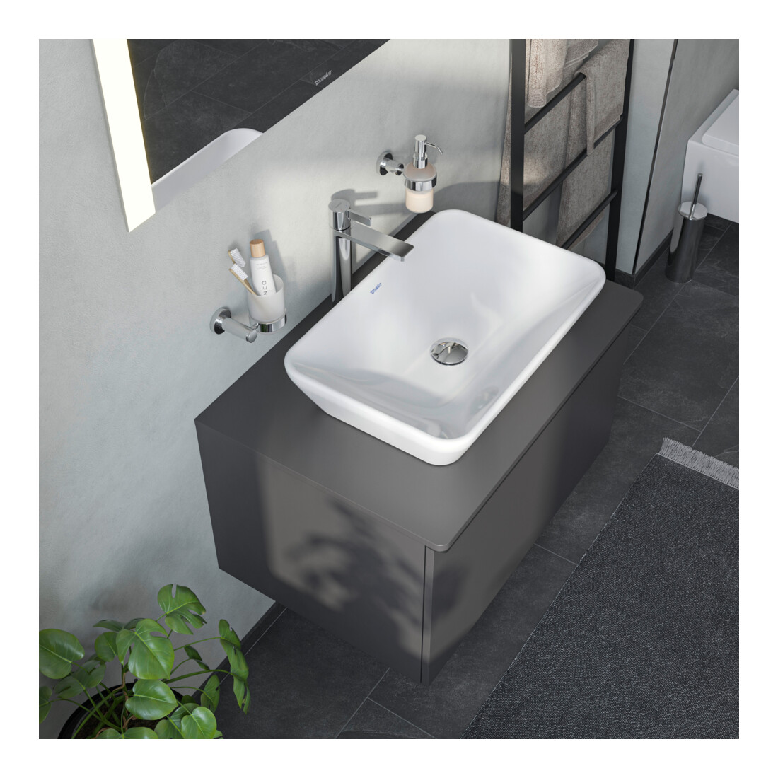 Duravit Aufsatzwaschtisch D-Neo 60x40cm, o. ÜL, ohne Hahnlochbank, weiß