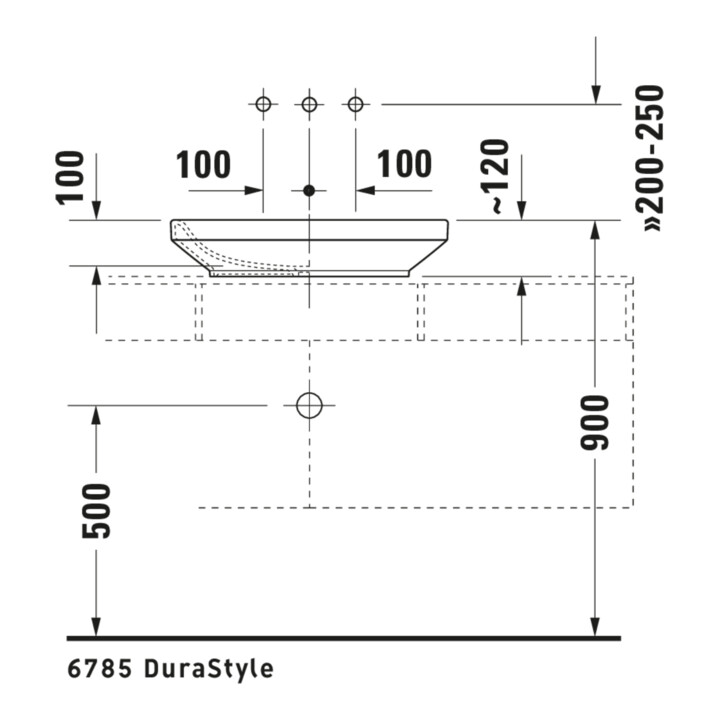 Duravit Aufsatzwaschtisch DuraStyle 60x38cm, geschli., o. HL, ÜL, HLB, weiß
