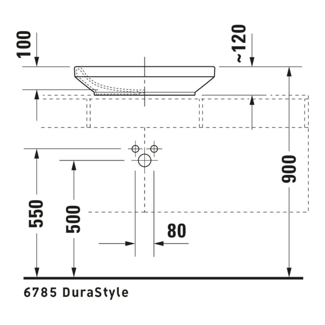 Duravit Aufsatzwaschtisch DuraStyle 60x38cm, geschli., o. HL, ÜL, HLB, weiß