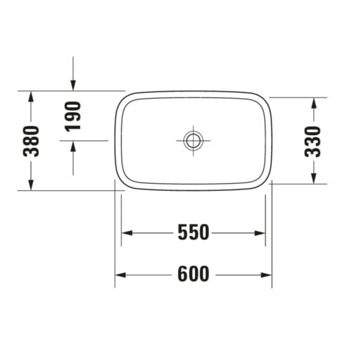 Duravit Aufsatzwaschtisch DuraStyle 60x38cm, geschli., o. HL, ÜL, HLB, weiß