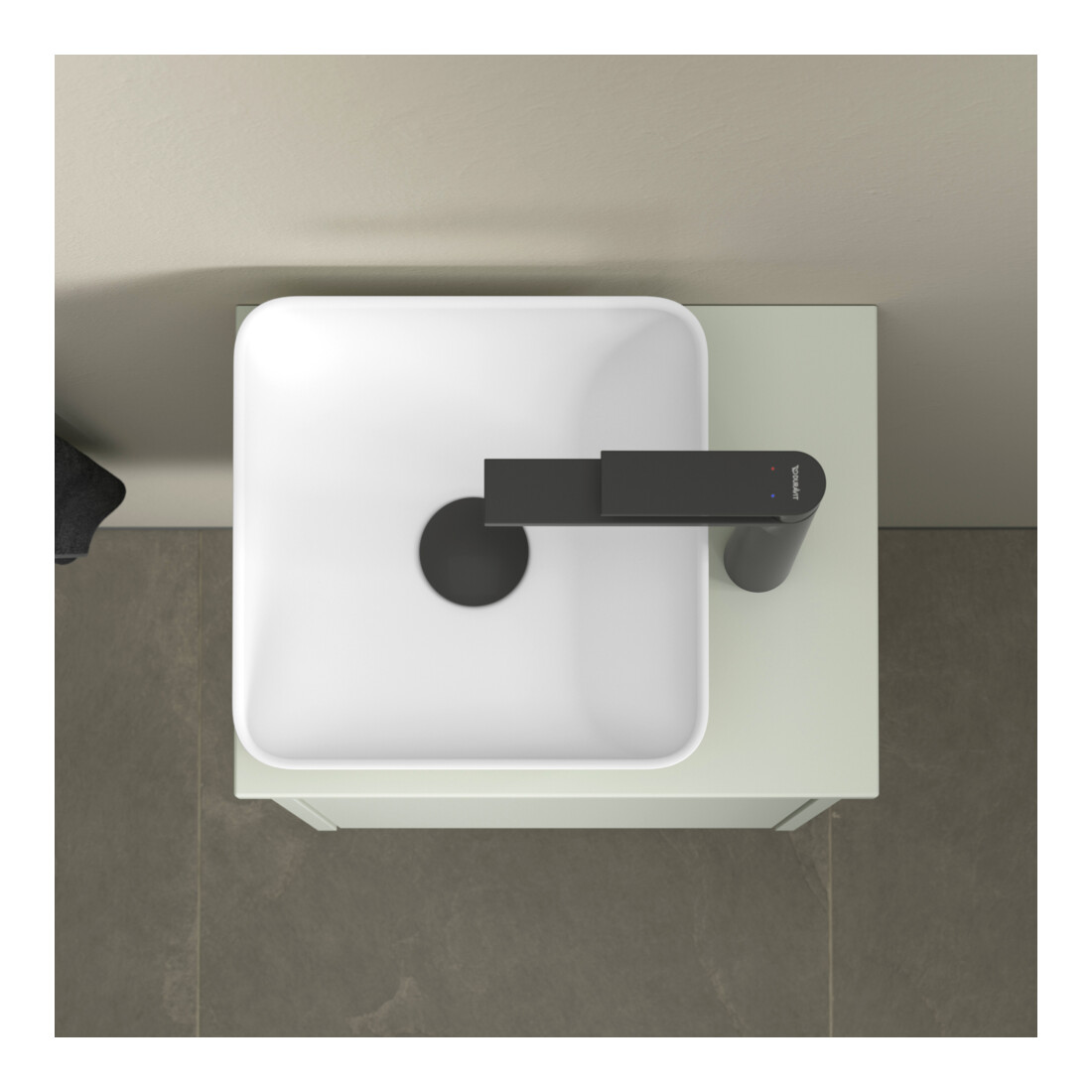 Duravit Aufsatzwaschtisch DuroCast + Sivida 30x30cm, I.Fa w m, Auß.Fa blassgrün ma
