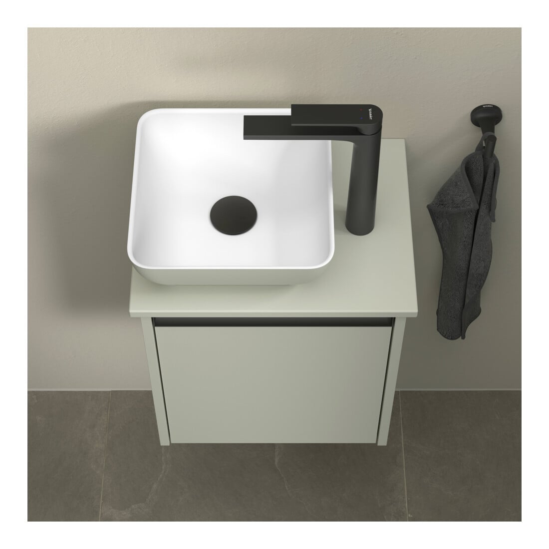 Duravit Aufsatzwaschtisch DuroCast + Sivida 30x30cm, I.Fa w m, Auß.Fa blassgrün ma