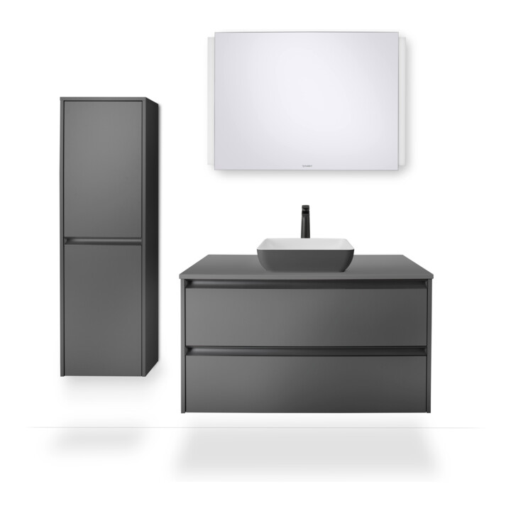 Duravit Aufsatzwaschtisch DuroCast + Sivida 40x40cm, I.Fa w m, Auß.Fa dunkelgr. ma