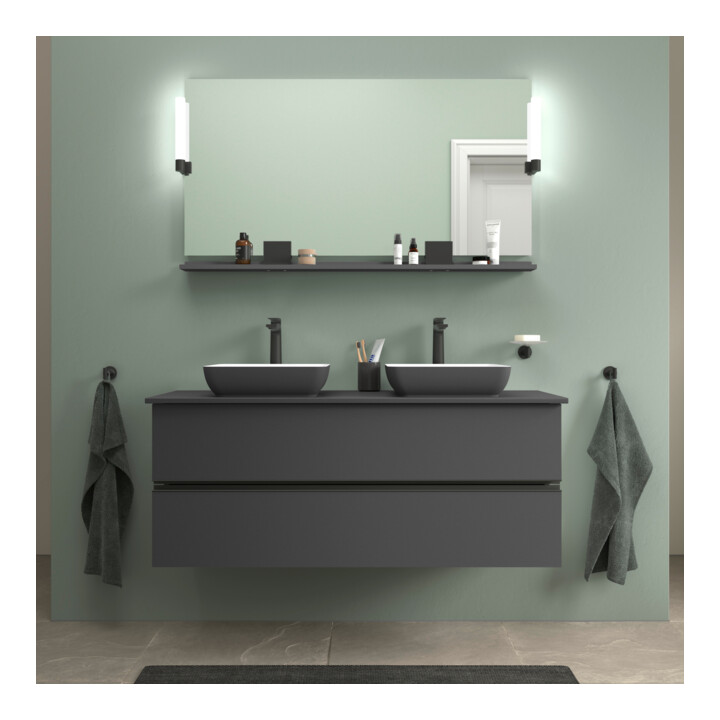 Duravit Aufsatzwaschtisch DuroCast + Sivida 40x40cm, I.Fa w m, Auß.Fa dunkelgr. ma