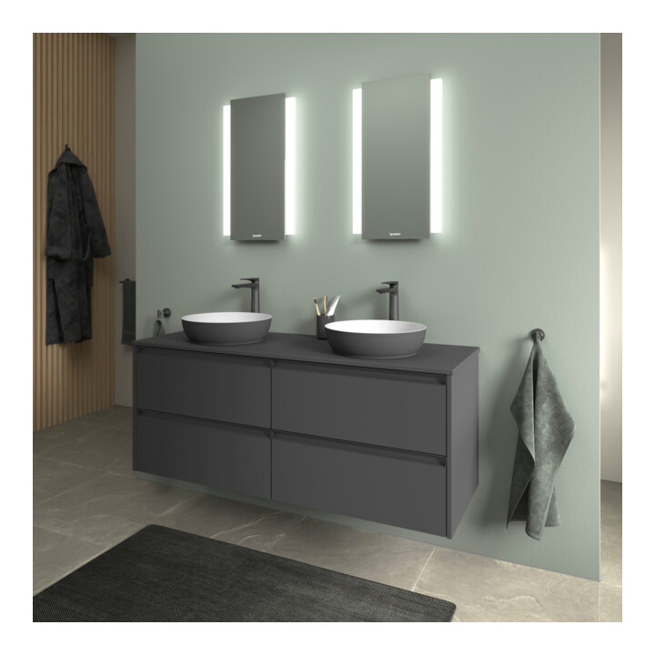 Duravit Aufsatzwaschtisch DuroCast + Sivida d 40cm, I.Fa w m, Auß.Farbe dunkelgr. ma