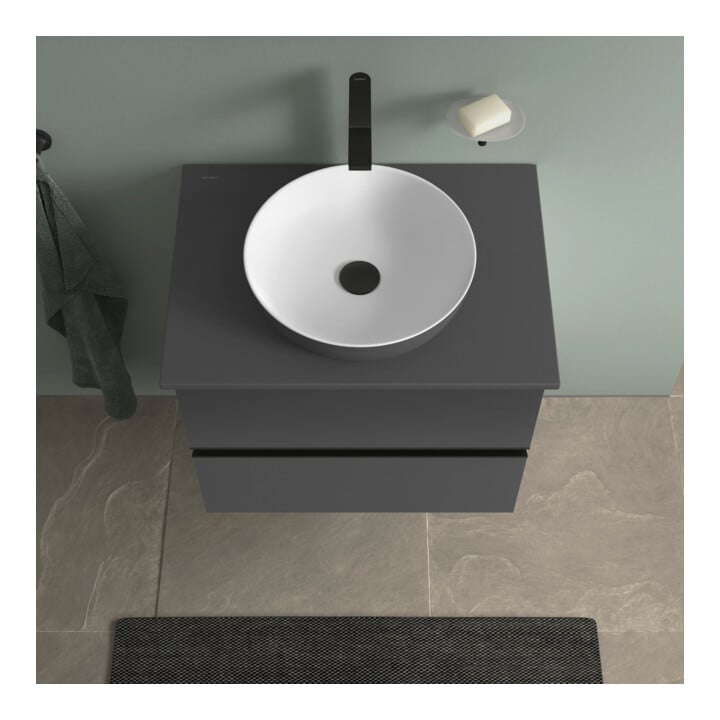 Duravit Aufsatzwaschtisch DuroCast + Sivida d 40cm, I.Fa w m, Auß.Farbe dunkelgr. ma