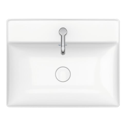 Duravit Aufsatzwaschtisch geschli. DuraSquare 60x47cm, o. ÜL, m HLB, 1 Hahnloch, weiß