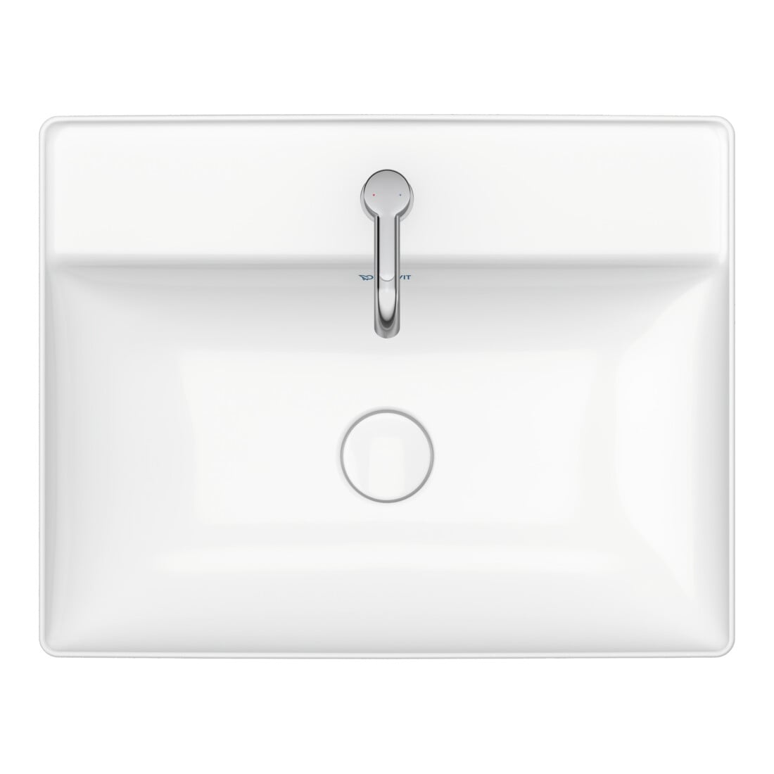 Duravit Aufsatzwaschtisch geschli. DuraSquare 60x47cm, o. ÜL, m HLB, 1 Hahnloch, weiß