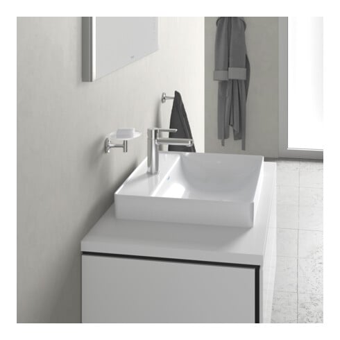 Duravit Aufsatzwaschtisch geschli. DuraSquare 60x47cm, o. ÜL, m HLB, 1 Hahnloch, weiß