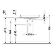 Duravit Aufsatzwaschtisch geschli. DuraSquare 60x47cm, o. ÜL, m HLB, 1 Hahnloch, weiß-5