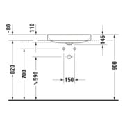 Duravit Aufsatzwaschtisch geschli. DuraSquare 60x47cm, o. ÜL, m HLB, o. Hahnloch, weiß-5