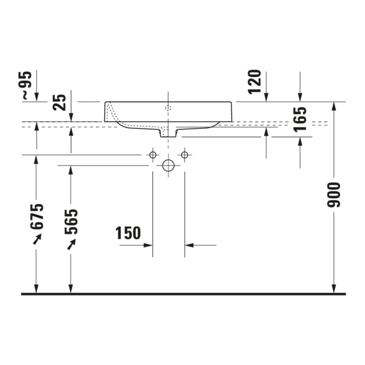 Duravit Aufsatzwaschtisch Happy D.2 60x40cm, geschli., o. HL, HLB, m ÜL, we