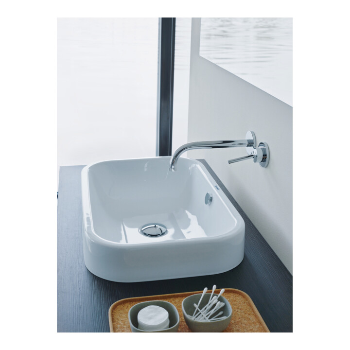 Duravit Aufsatzwaschtisch Happy D.2 60x40cm, geschli., o. HL, HLB, m ÜL, we