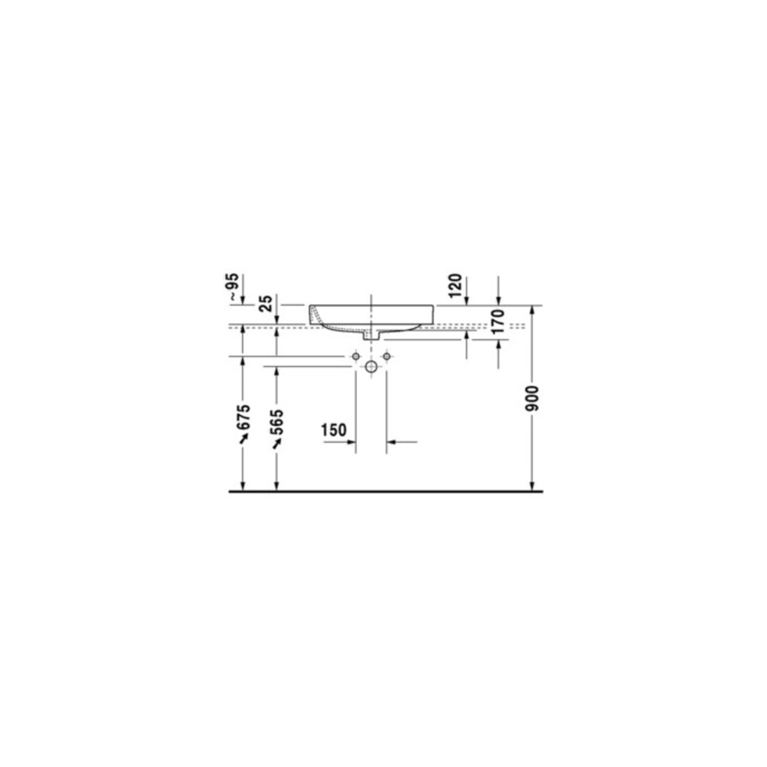 Duravit Aufsatzwaschtisch Happy D.2 60x46cm, geschli., m HL, ÜL, HLB, we WG