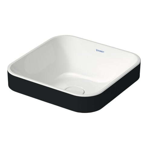 Duravit Aufsatzwaschtisch Happy D.2 Plus 40x40, gs, o HL, ÜL, HLB, we/anthr. ma