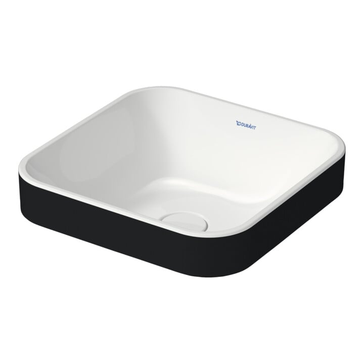 Duravit Aufsatzwaschtisch Happy D.2 Plus 40x40, gs, o HL, ÜL, HLB, we/anthr. ma
