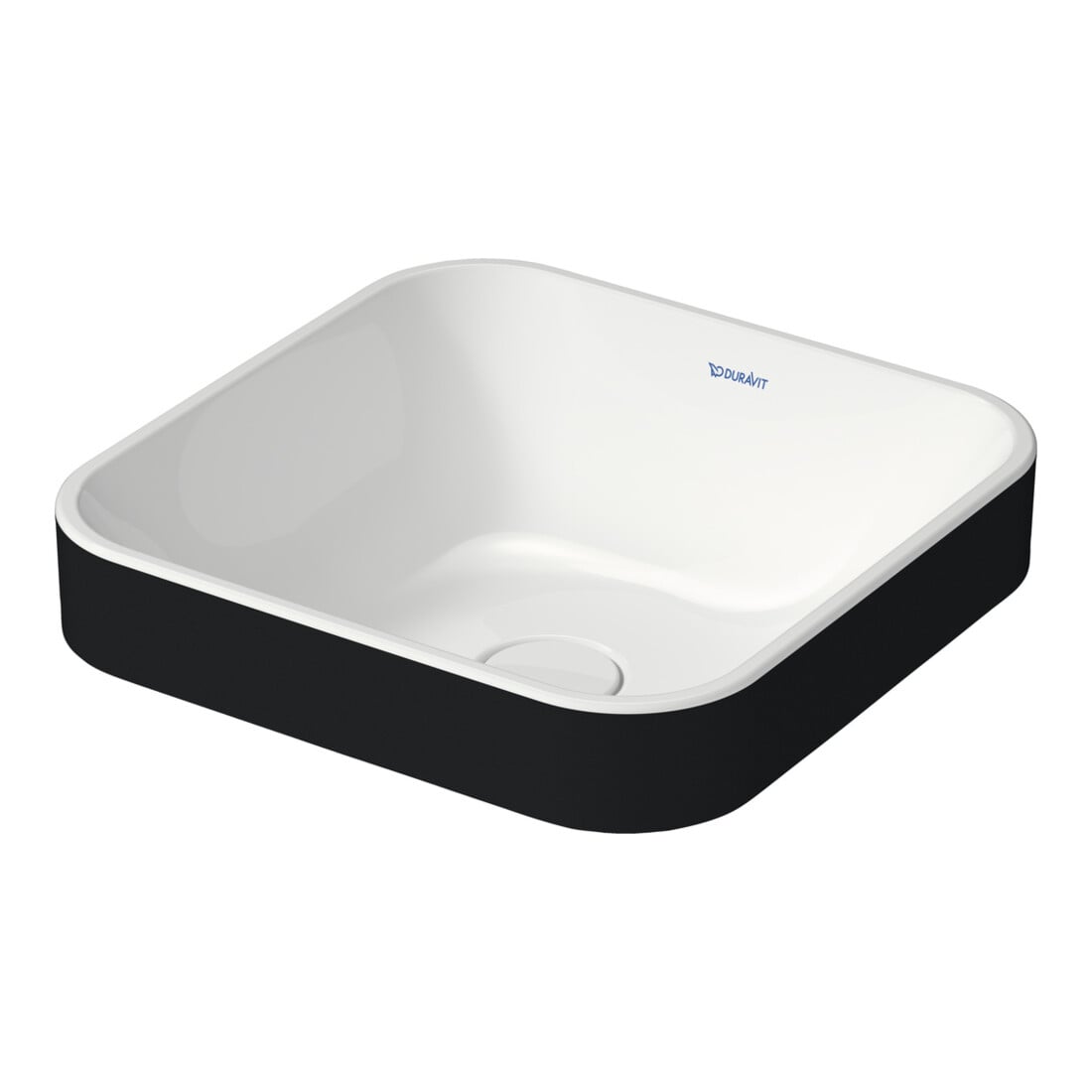 Duravit Aufsatzwaschtisch Happy D.2 Plus 40x40, gs, o HL, ÜL, HLB, we/anthr. ma