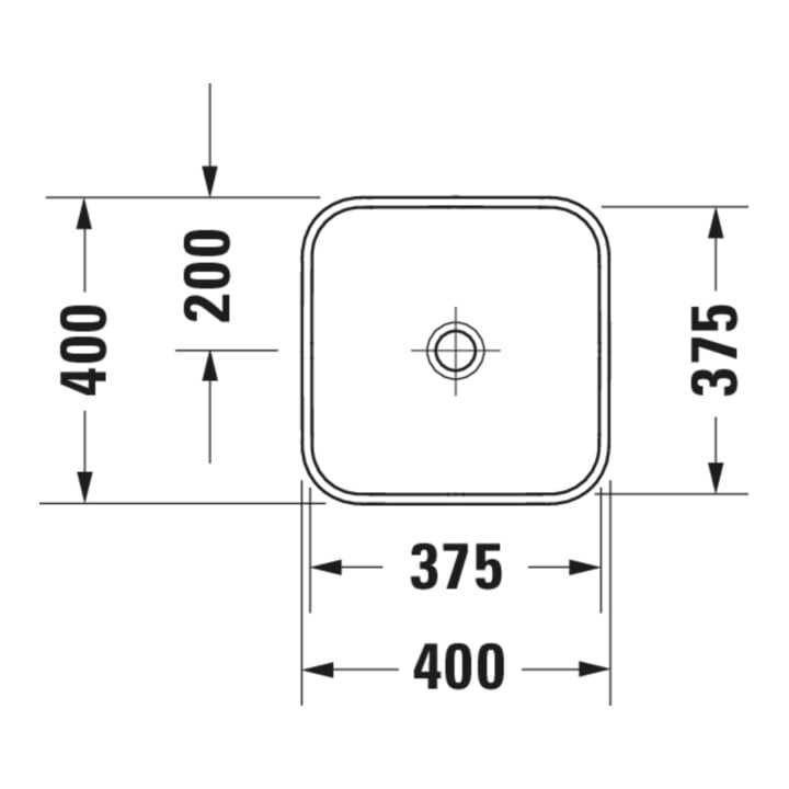 Duravit Aufsatzwaschtisch Happy D.2 Plus 40x40, gs, o HL, ÜL, HLB, we/anthr. ma