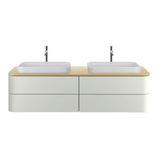 Duravit Aufsatzwaschtisch Happy D.2 Plus 60x40cm, geschli., o HL, ÜL, HLB, weiß