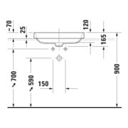 Duravit Aufsatzwaschtisch Happy D.2 Plus 60x40cm, gs, o HL, ÜL, HLB, we/anthr. ma-2