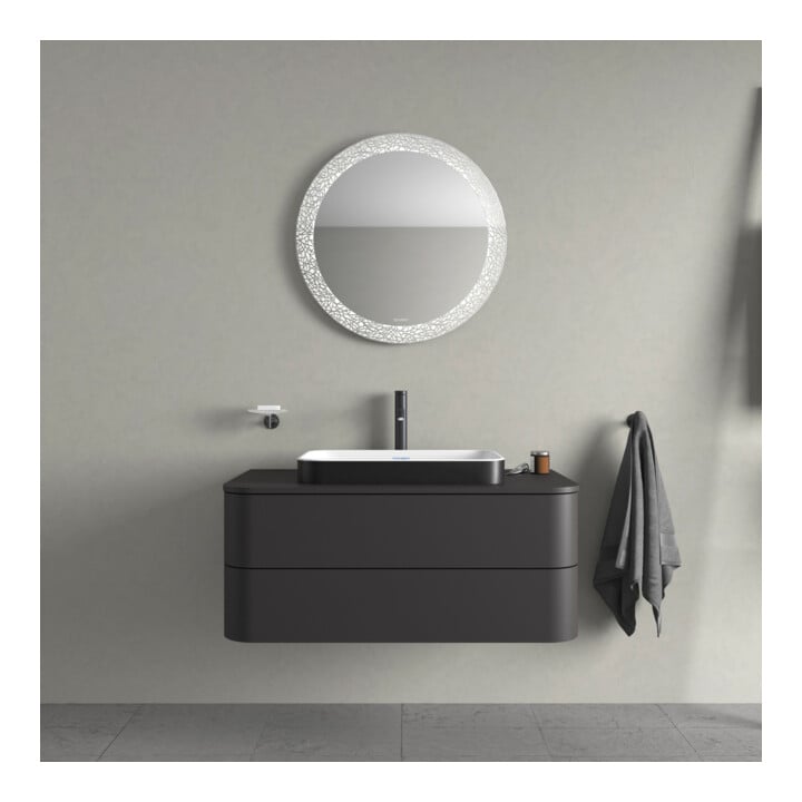 Duravit Aufsatzwaschtisch Happy D.2 Plus 60x40cm, gs, o HL, ÜL, HLB, we/anthr. ma
