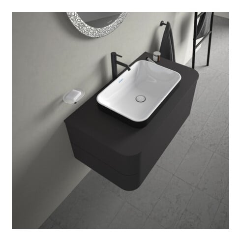 Duravit Aufsatzwaschtisch Happy D.2 Plus 60x40cm, gs, o HL, ÜL, HLB, we/anthr. ma
