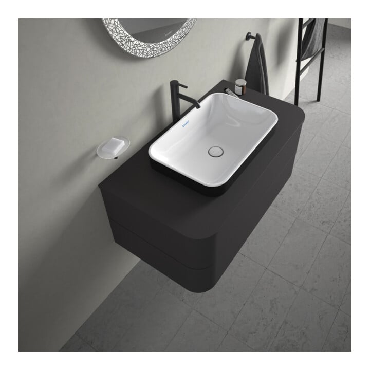Duravit Aufsatzwaschtisch Happy D.2 Plus 60x40cm, gs, o HL, ÜL, HLB, we/anthr. ma