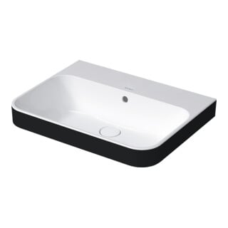 Duravit Aufsatzwaschtisch Happy D.2 Plus 60x46, gs, o HL, m ÜL, HLB, we/anthr. ma