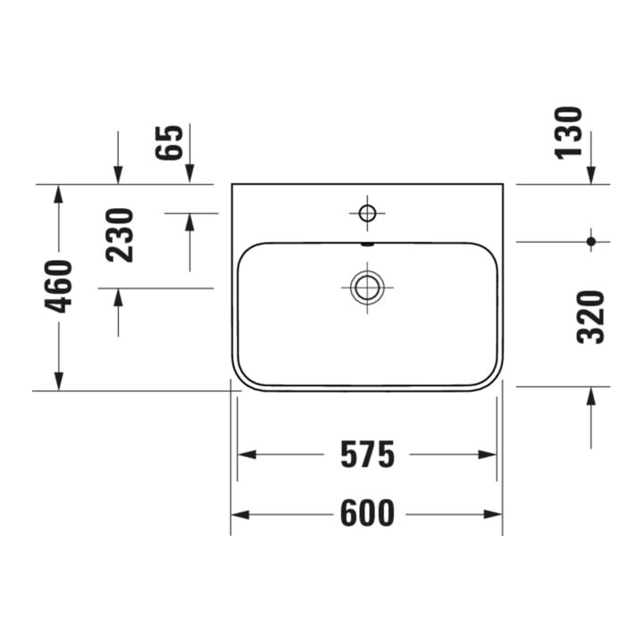 Duravit Aufsatzwaschtisch Happy D.2 Plus 60x46cm, gs, m HL, ÜL, HLB, anthr. m