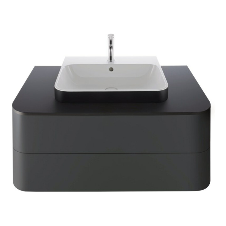 Duravit Aufsatzwaschtisch Happy D.2 Plus 60x46cm, gs, m HL, ÜL, HLB, we/anthr. m